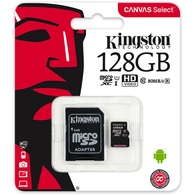 Карта памяти Kingston Canvas Select MicroSDXC 128Gb Class 10 UHS-I с адаптером SD