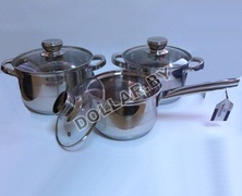 Набор посуды Bohmann BH-06-175 из нержавеющей стали 6 предметов (код. 9-2530)