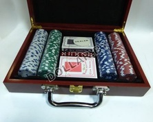 Профессиональный набор для покера 200Pc Poker Game Set в деревянном кейсе "0023" (код 9-1616)